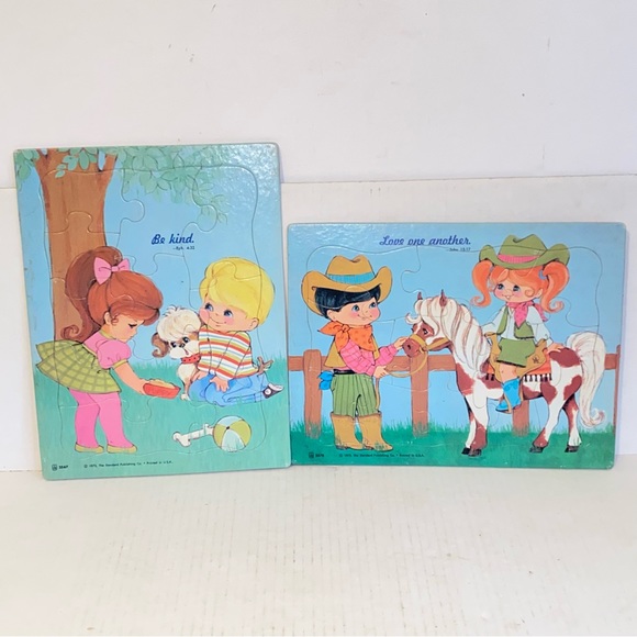 Vintage 1972 Standard Publishing Frame Tray Religious Childrens Puzzles Set of 2 - Picture 8 of 8
